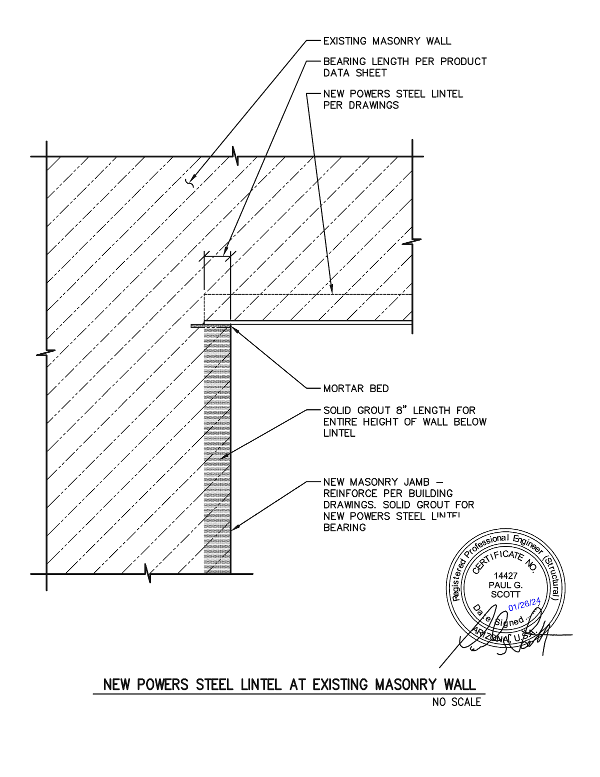 PowerSpan IBeam Steel Lintel At Existing Wall Powers Steel & Wire, Inc.