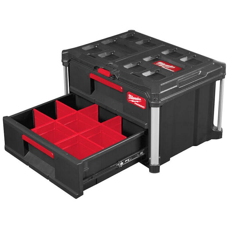 Milwaukee 4932472129 PACKOUT 2 Drawer Tool Box PowerToolMate