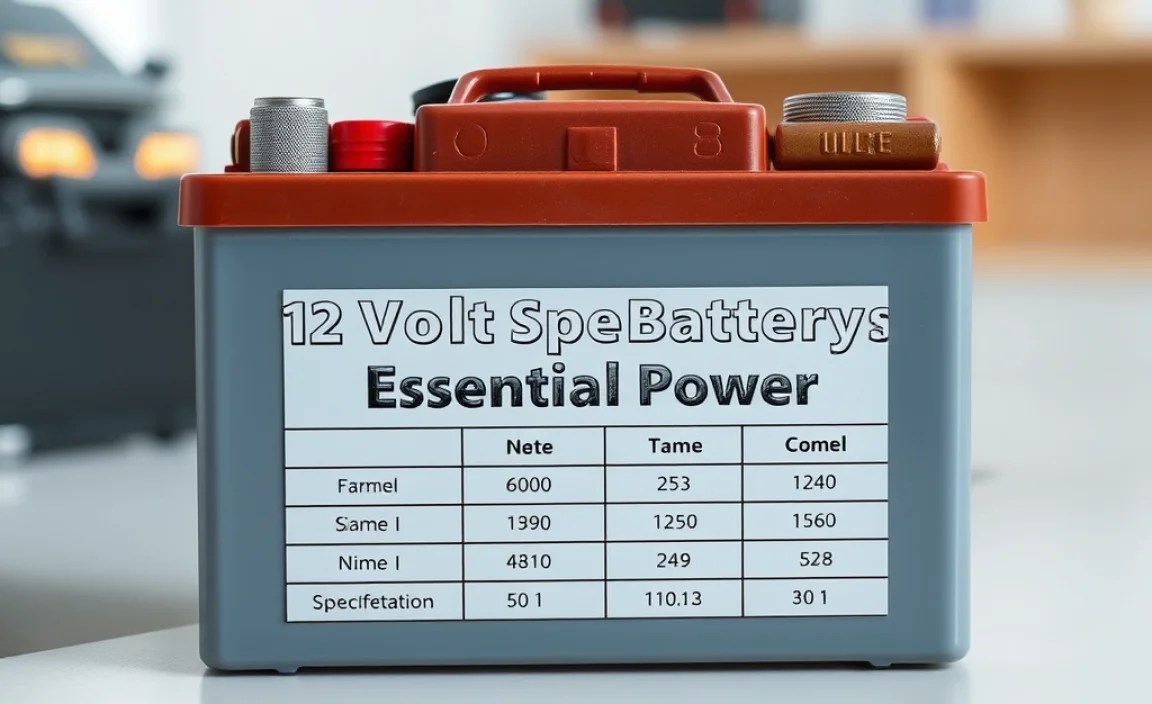 Battery Specifications Table