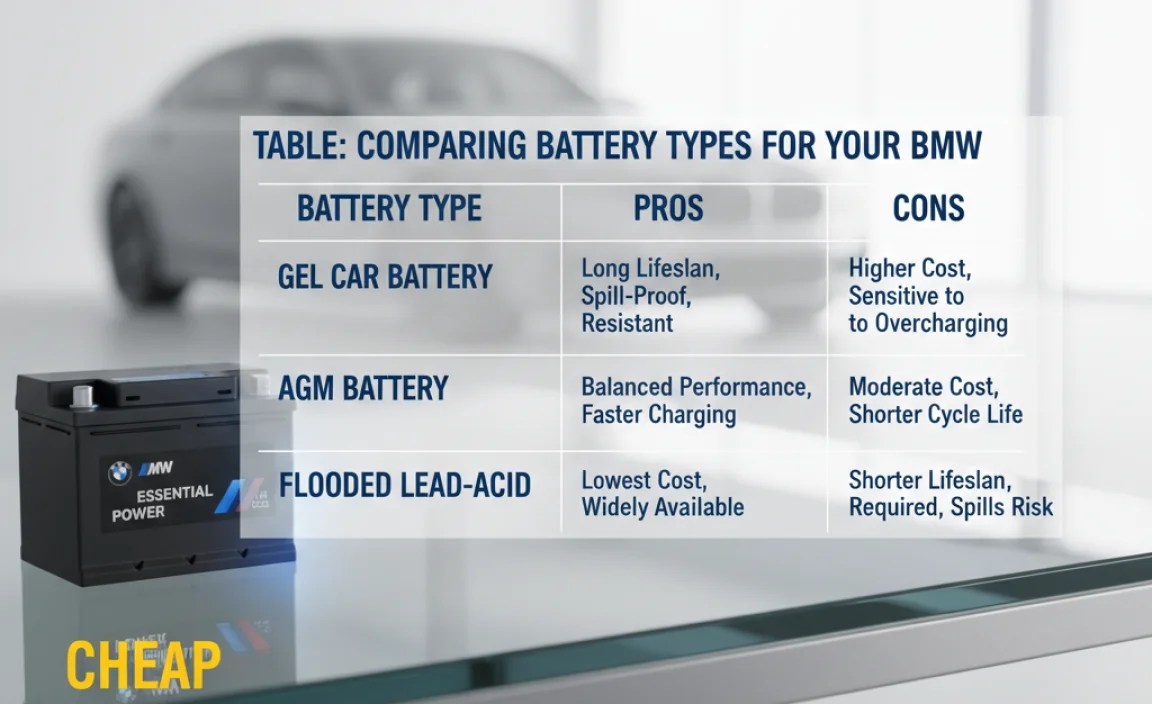 Table: Comparing Battery Types for Your BMW