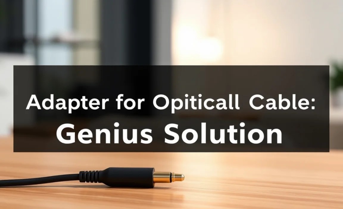 Adapter for Optical Audio Cable: Genius Solution
