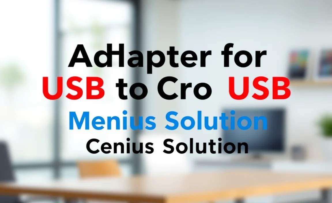 Adapter for USB to Micro USB: Genius Solution