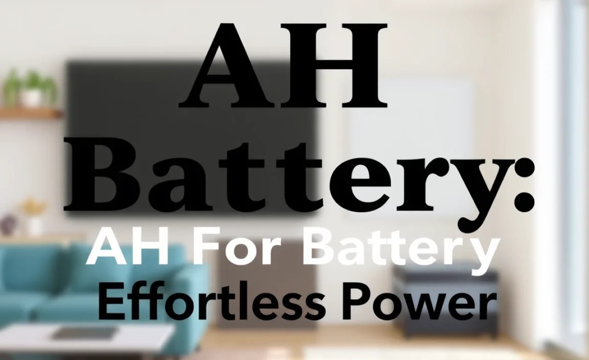 AH For Battery: Effortless Power