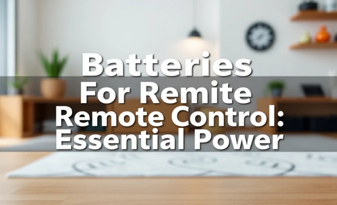 Batteries For Remote Control: Essential Power