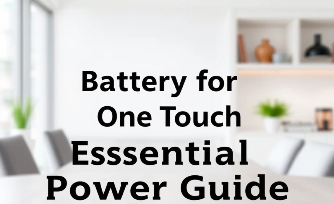 Battery for One Touch: Essential Power Guide
