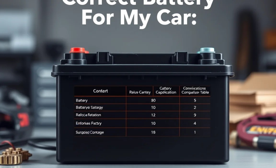 Battery Specifications Comparison Table