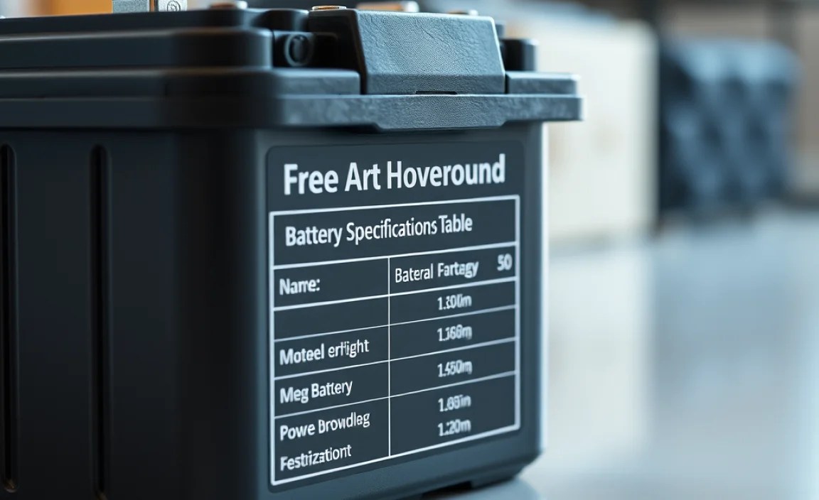 Battery Specifications Table
