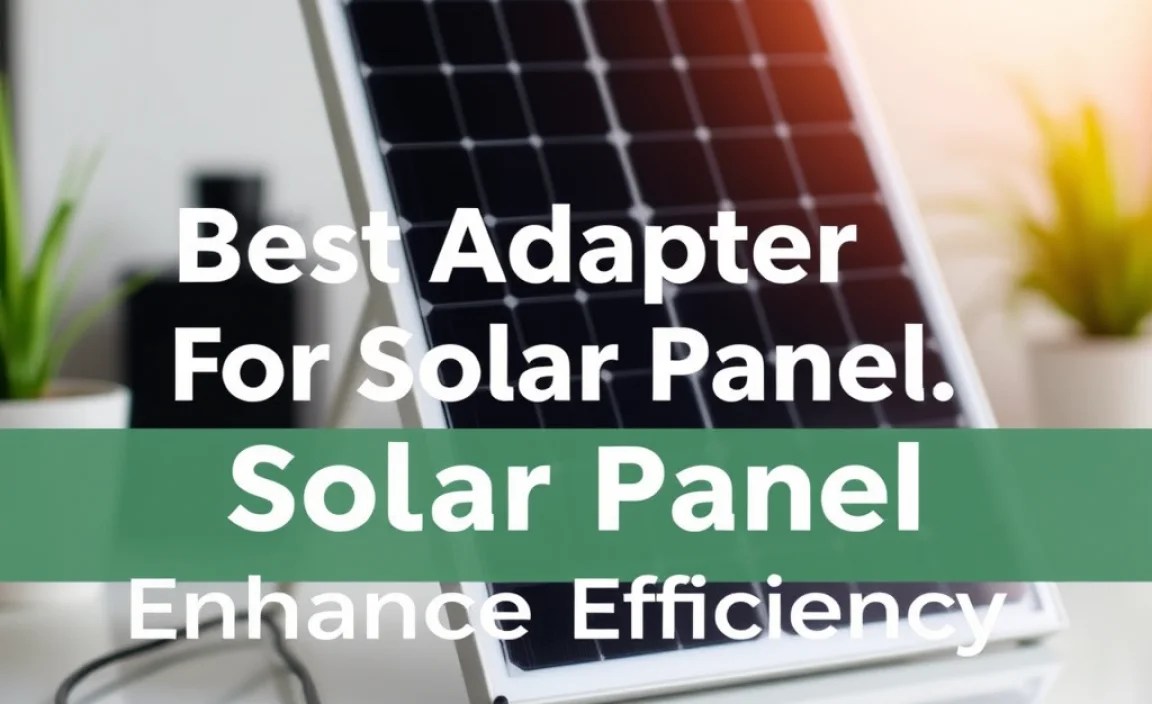 Best Adapter For Solar Panel: Enhance Efficiency