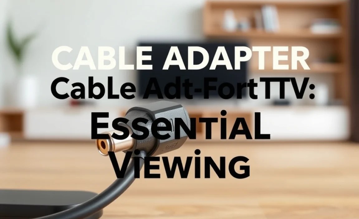 Cable Adapter For TV: Essential Viewing