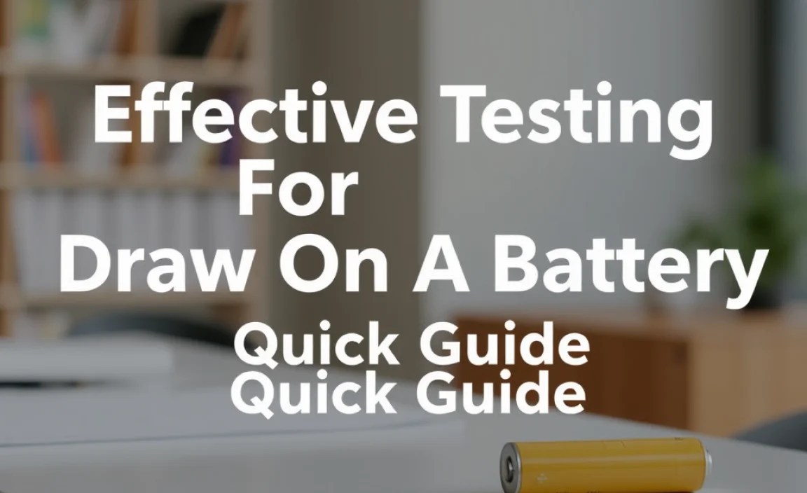 Effective Testing For A Draw On A Battery: Quick Guide
