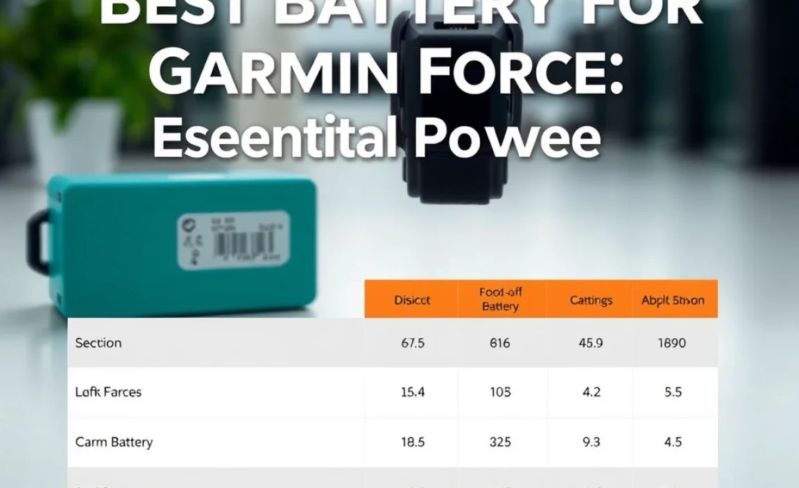 Garmin Force Battery System Comparison Table