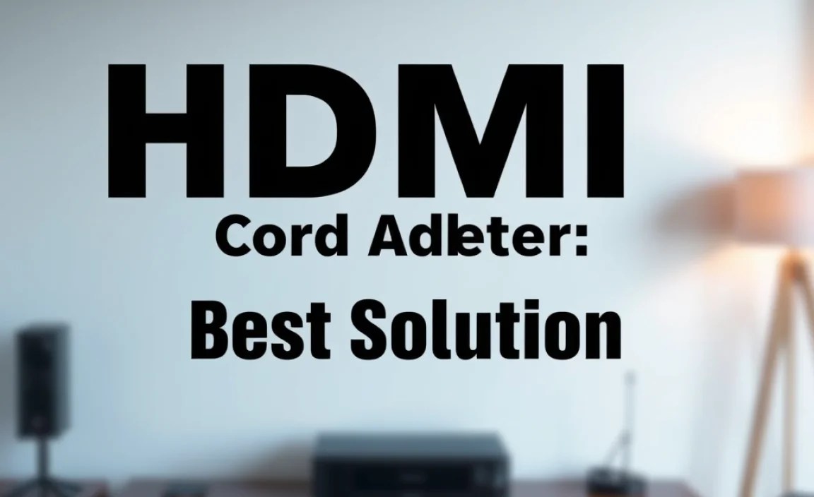 HDMI Cord Adapter: Best Solution