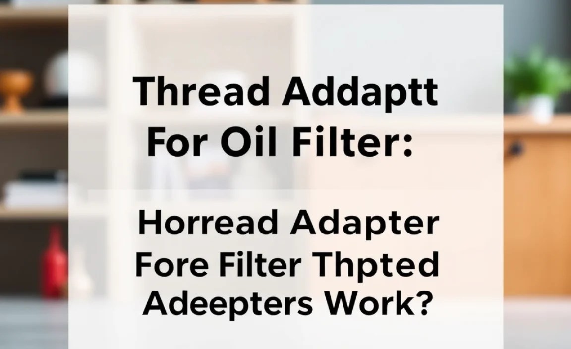 How Do Oil Filter Thread Adapters Work?
