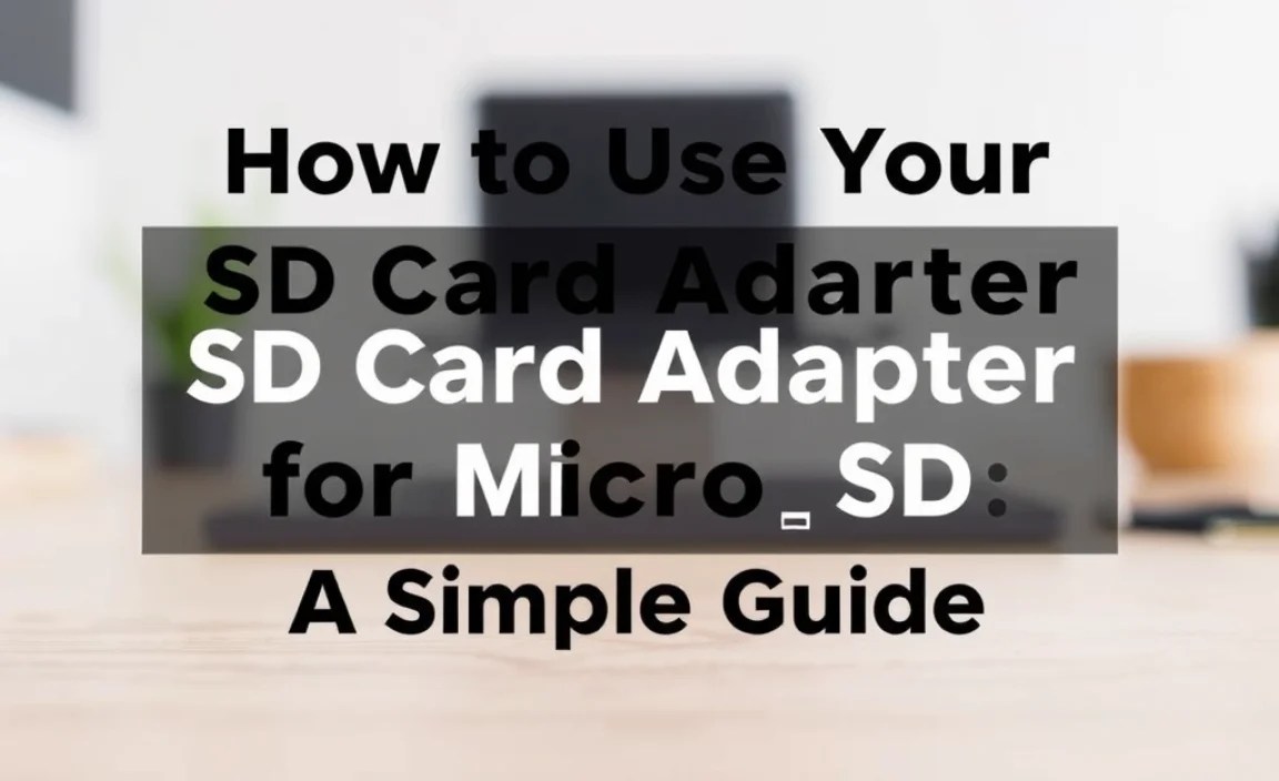 How to Use Your SD Card Adapter for Micro SD: A Simple Guide