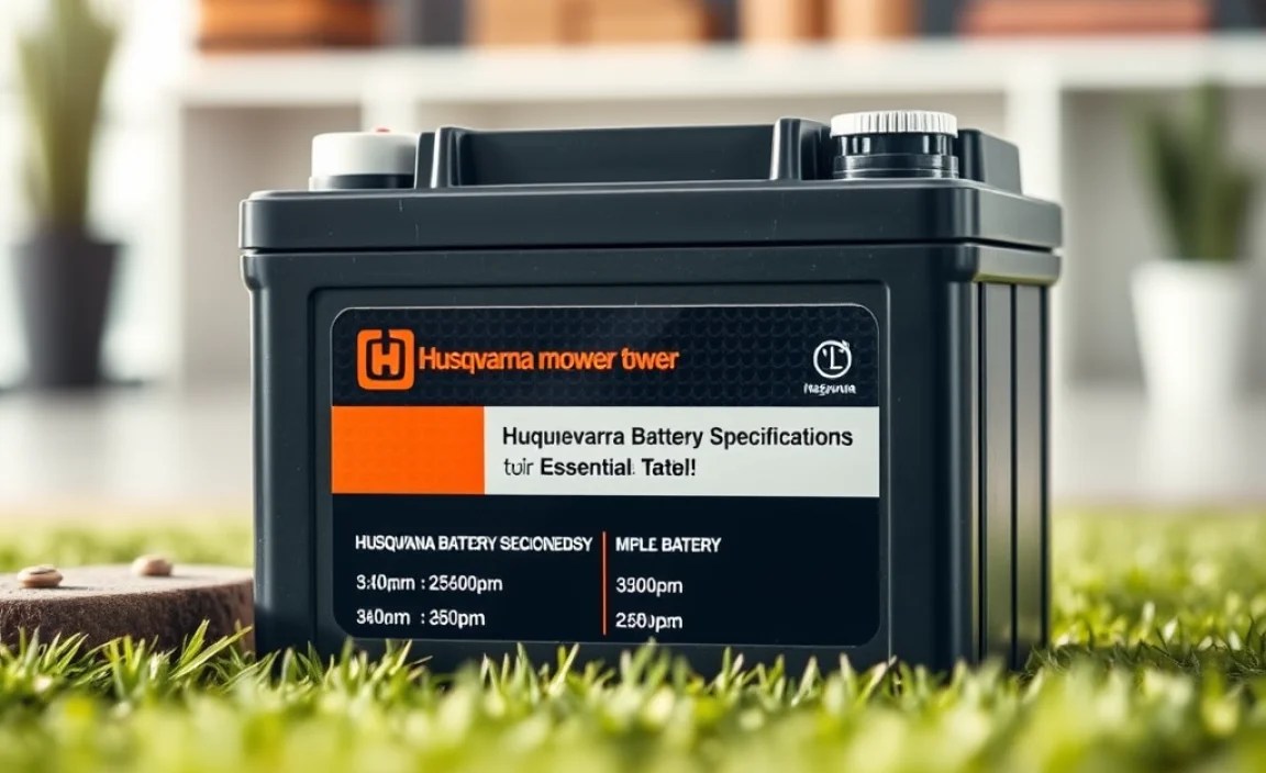 Husqvarna Mower Battery Specifications Table