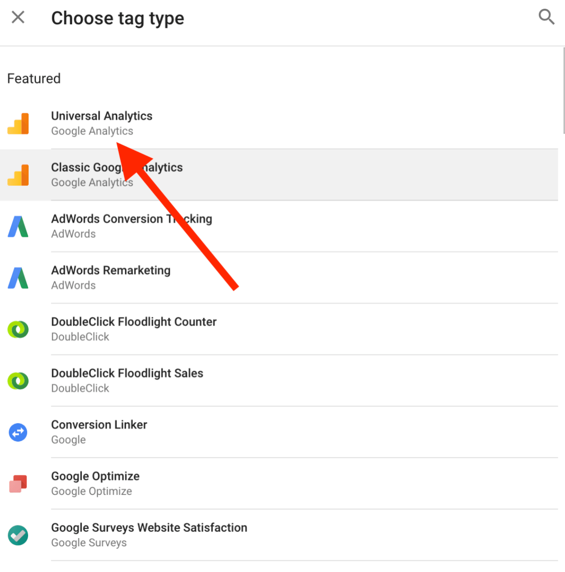 Default tags in Google Tag Manager