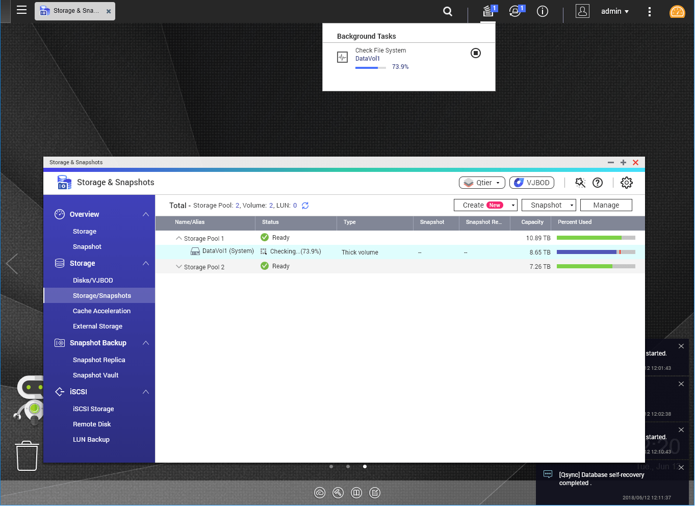 Examination failed (Cannot unmount disk) issue with QNAP Poyu