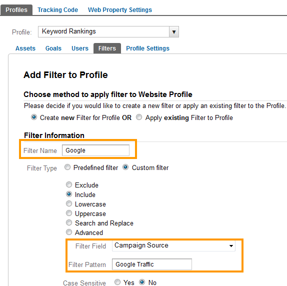 Tracking Keyword Rankings in the New Google Analytics Using Custom