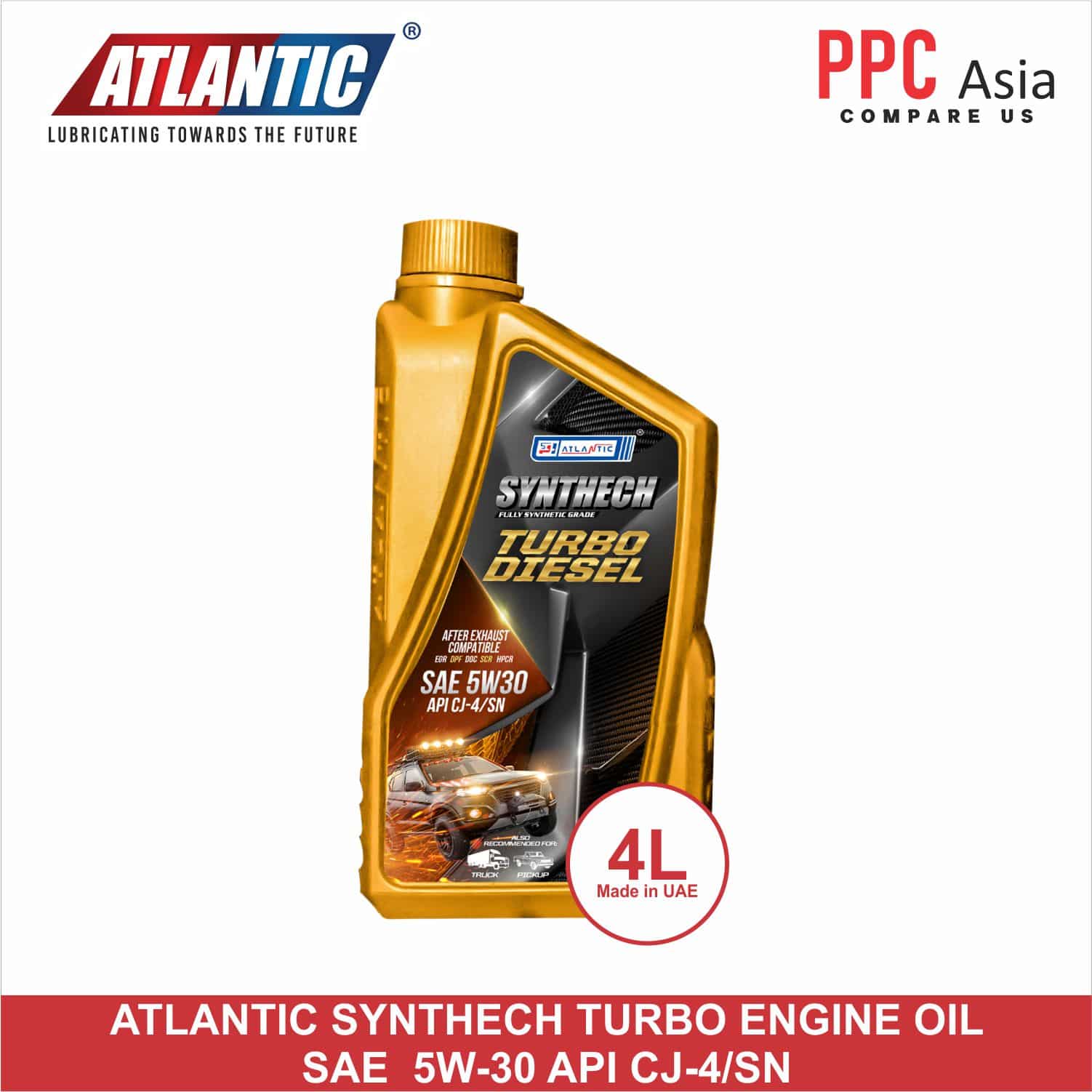 ATLANTIC SYNTECH TURBO ENGINE OIL SAE 5W30 CJ4/SN FULLY SYNTHETIC (4 LITERS) PPC Asia