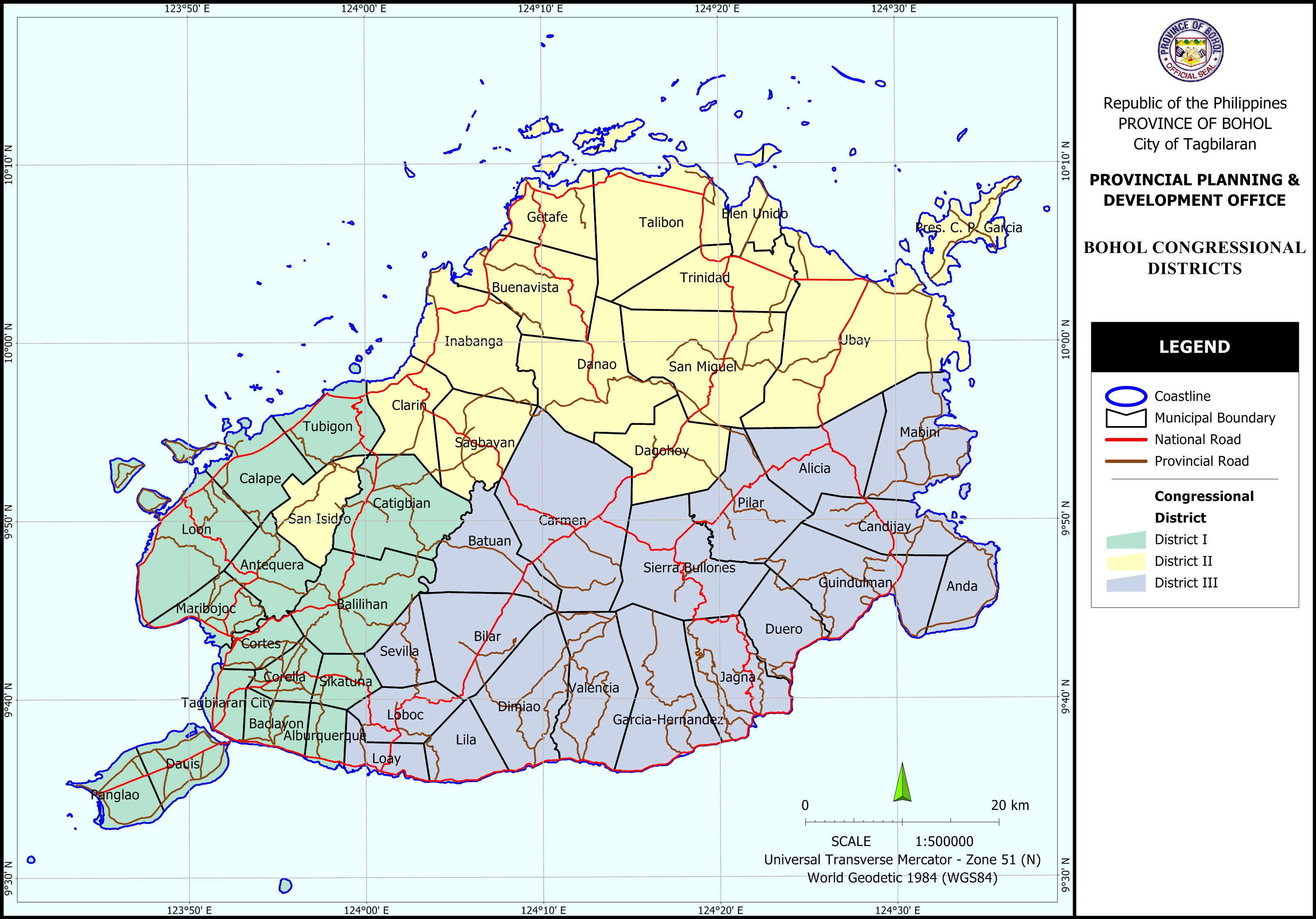 Bohol Districts Map PPDO BOHOL