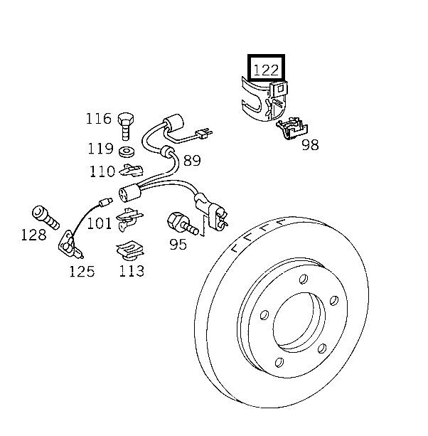 Performance Products® 402391 Mercedes® Brake Sensor Bracket, Right