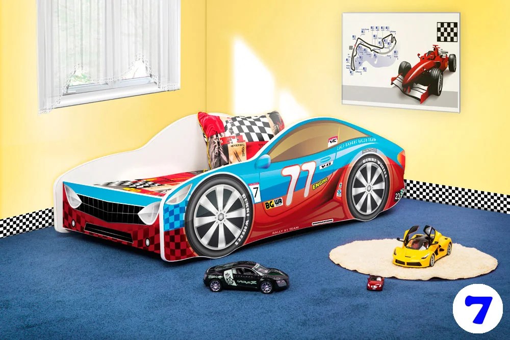 Boys Racing Car Bed Toddler Type R 7 140x70cm / 160x80cm PPG4Kids.co