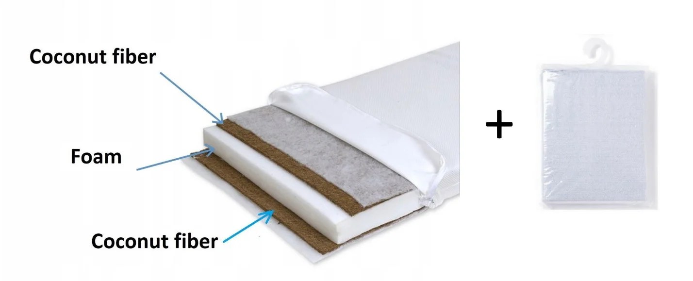 Junior MATTRESS doublesided coconut fiber and foam with waterproof