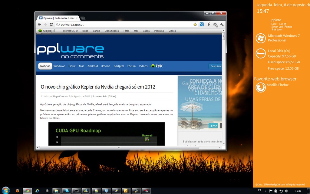 Metro Sidebar O Windows 7 com estilo do Windows 8