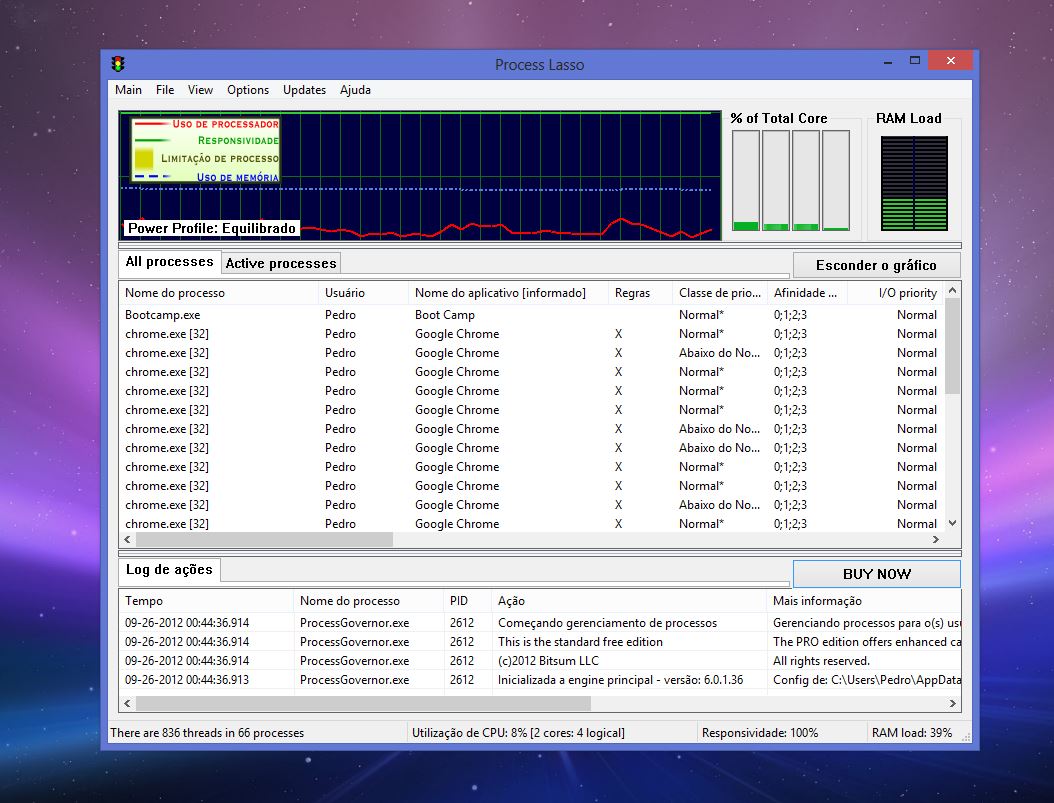 Process Lasso 6.0.1.36 Veja os processos do seu Windows