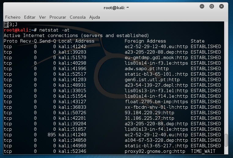 Netstat Sabe com quem a sua máquina está a falar?