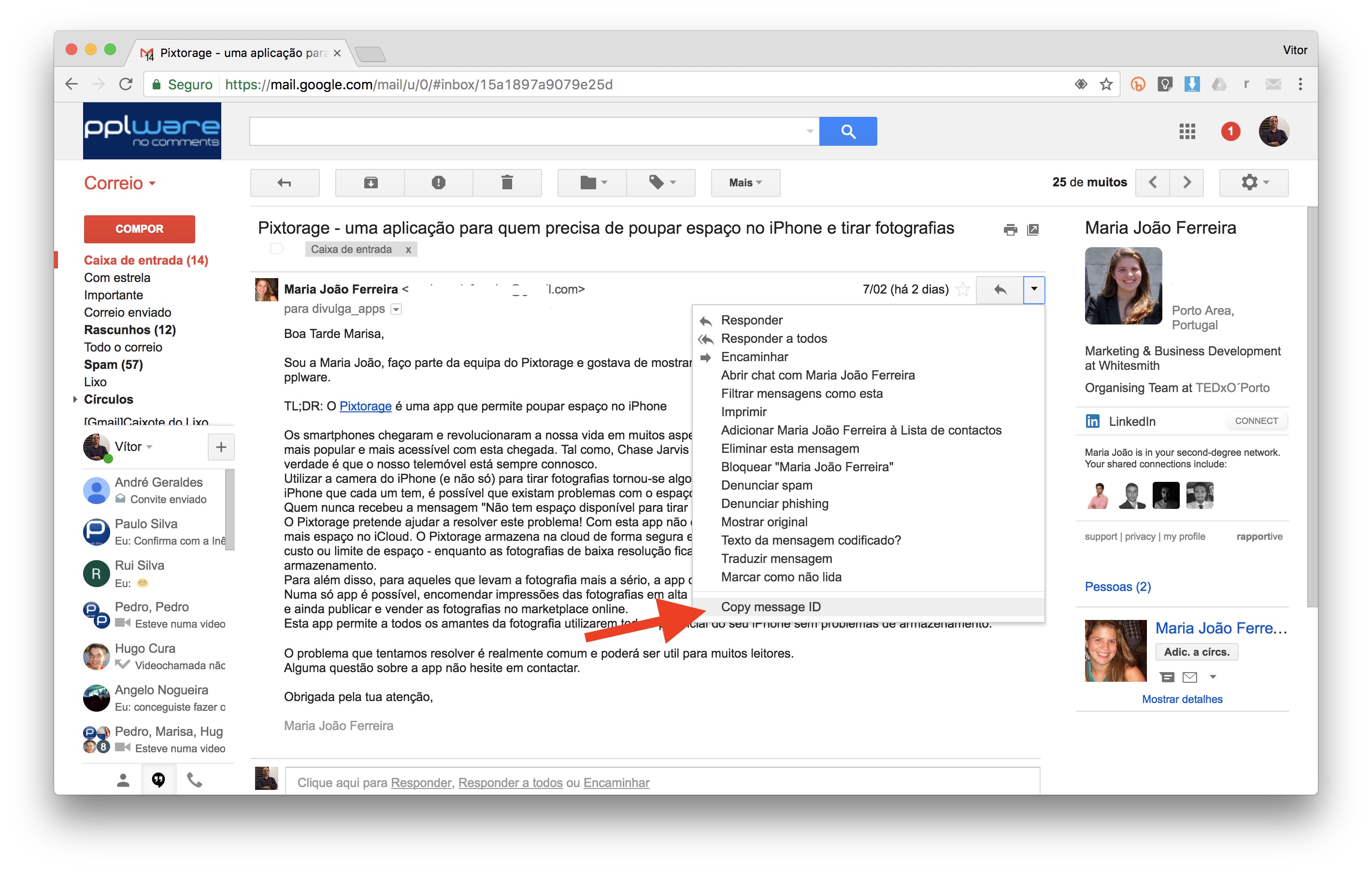 Gmail Como descobrir o ID único de uma mensagem