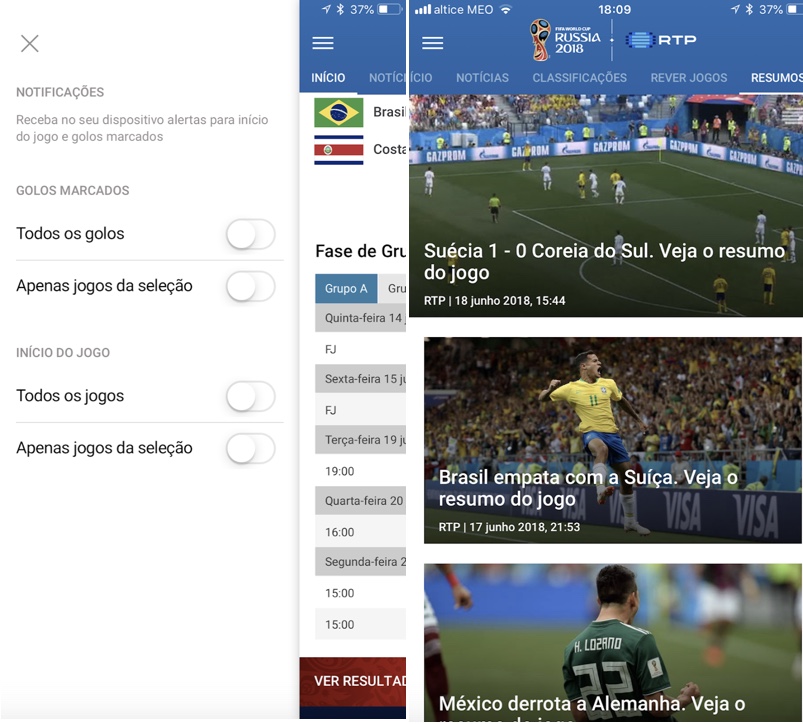 RTP Mundial 2018 Uma das melhores apps para o Mundial