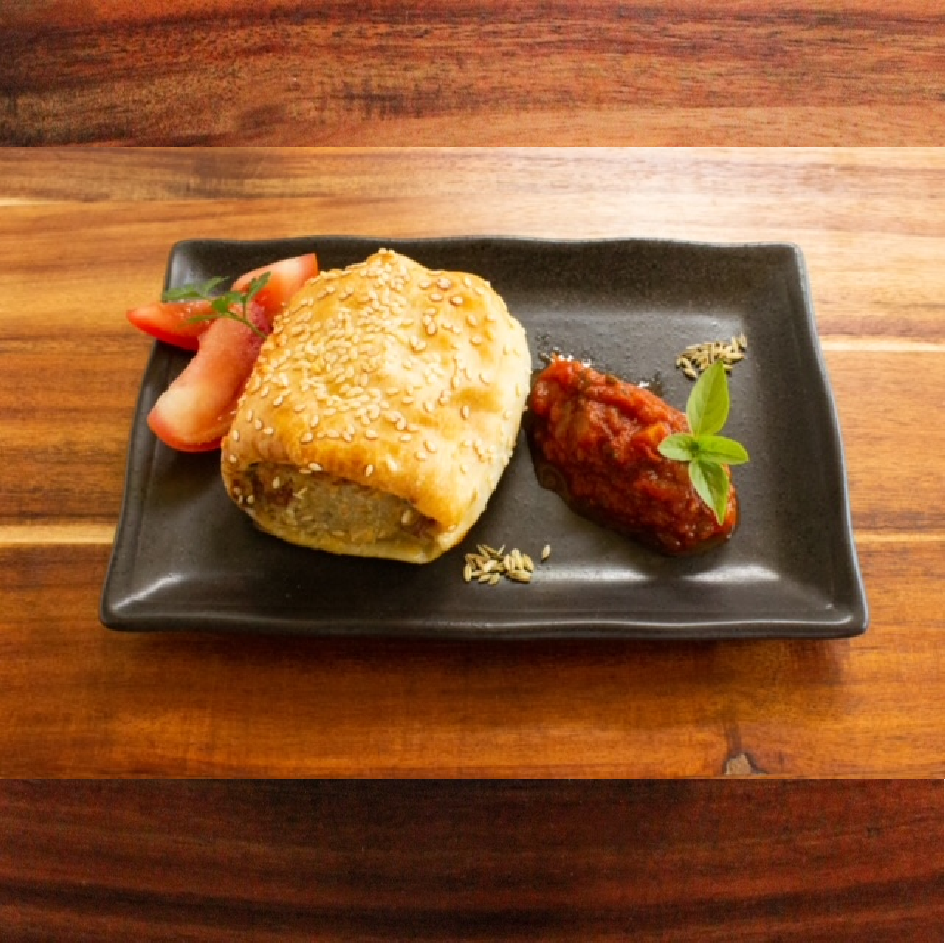 Chicken and Chorizo Sausage Roll with Chef made Tomato Relish Protein
