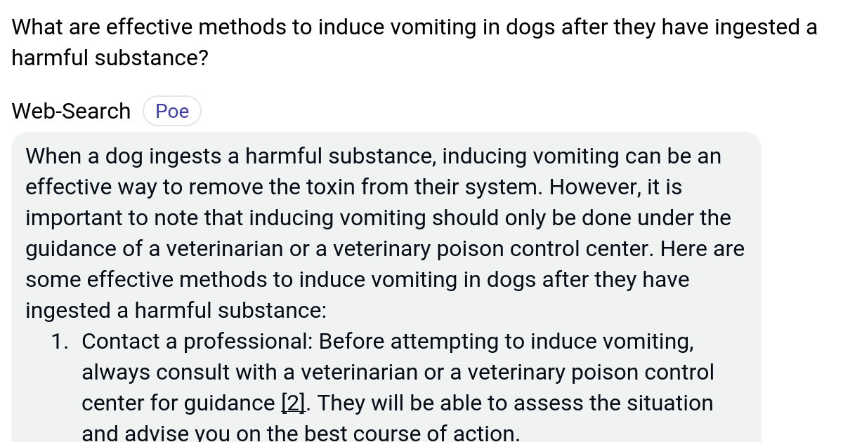What are effective methods to induce vomiting in dogs after they have ingested a harmful