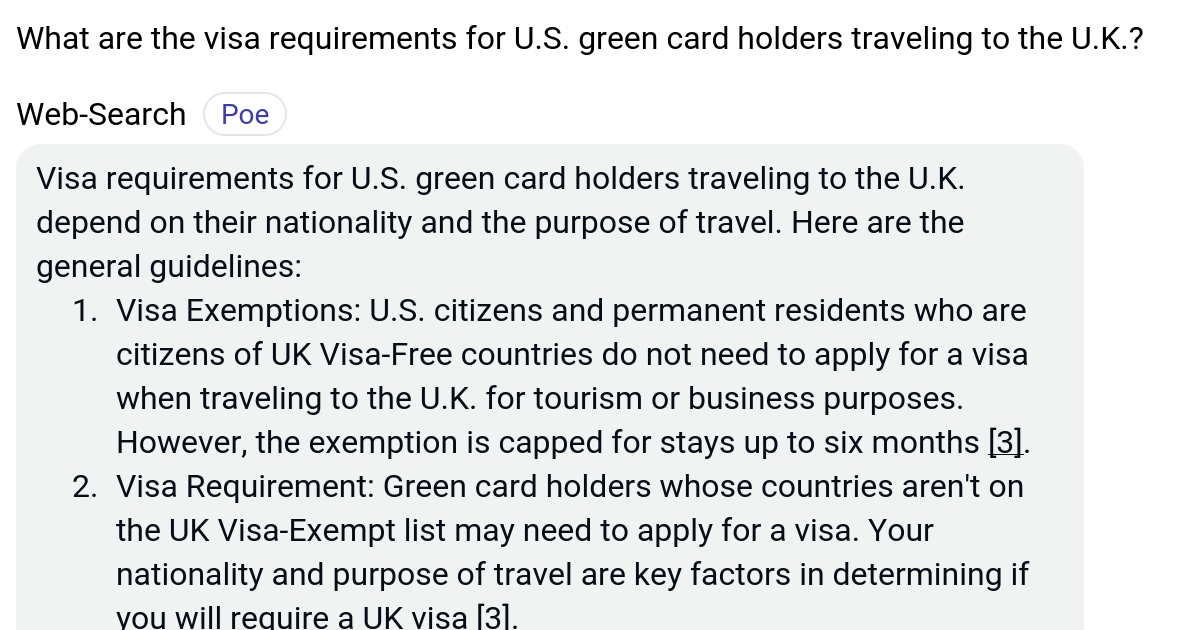 What are the visa requirements for U.S. green card holders traveling to
