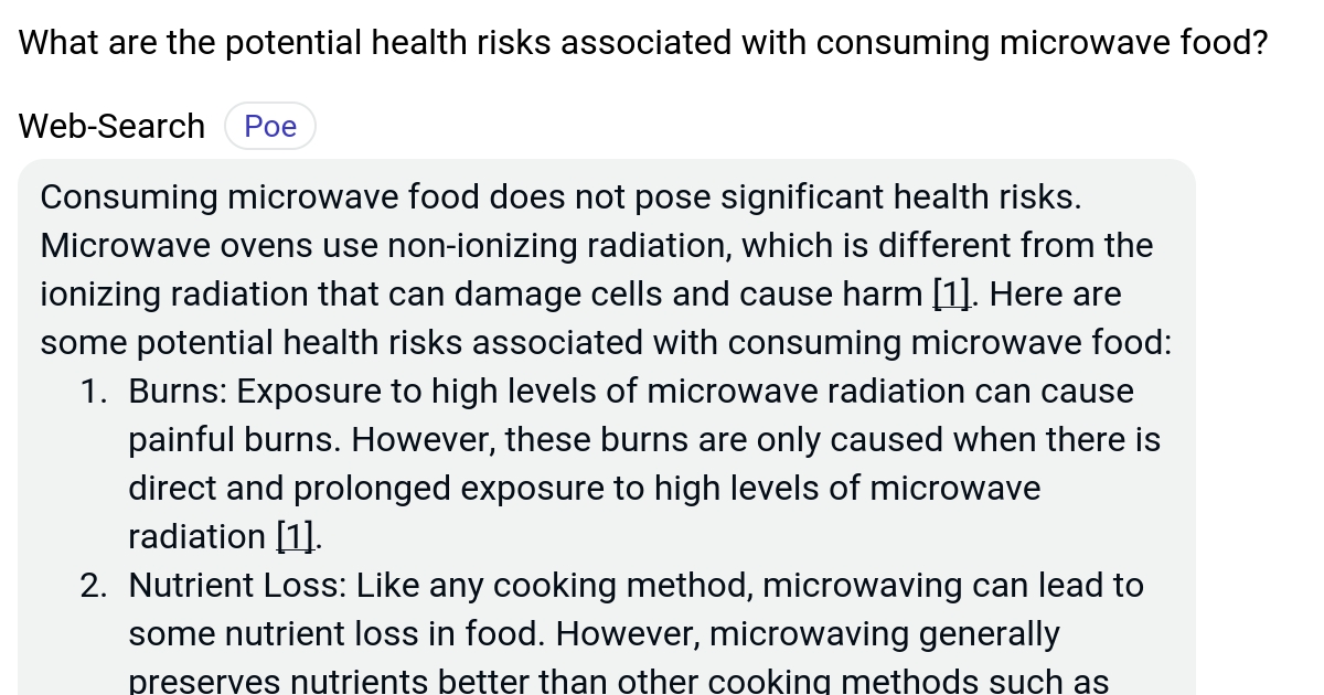 What are the potential health risks associated with consuming microwave