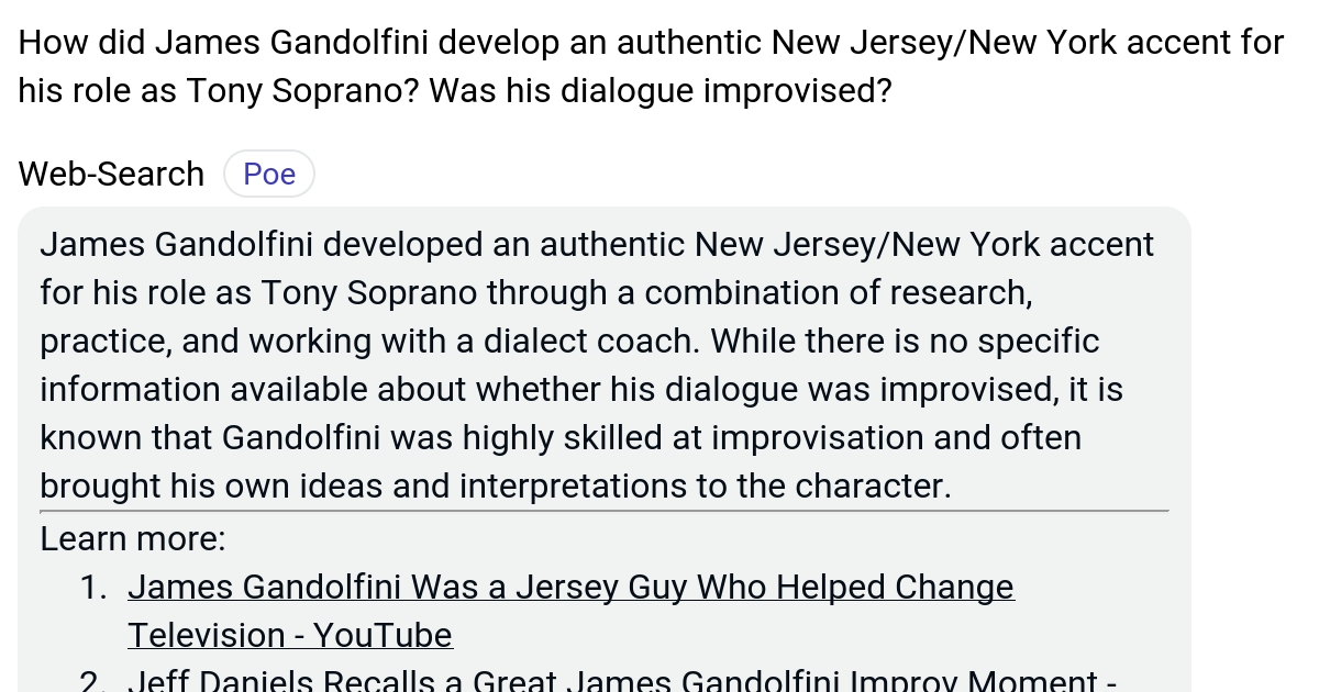 How did James Gandolfini develop an authentic New Jersey/New York