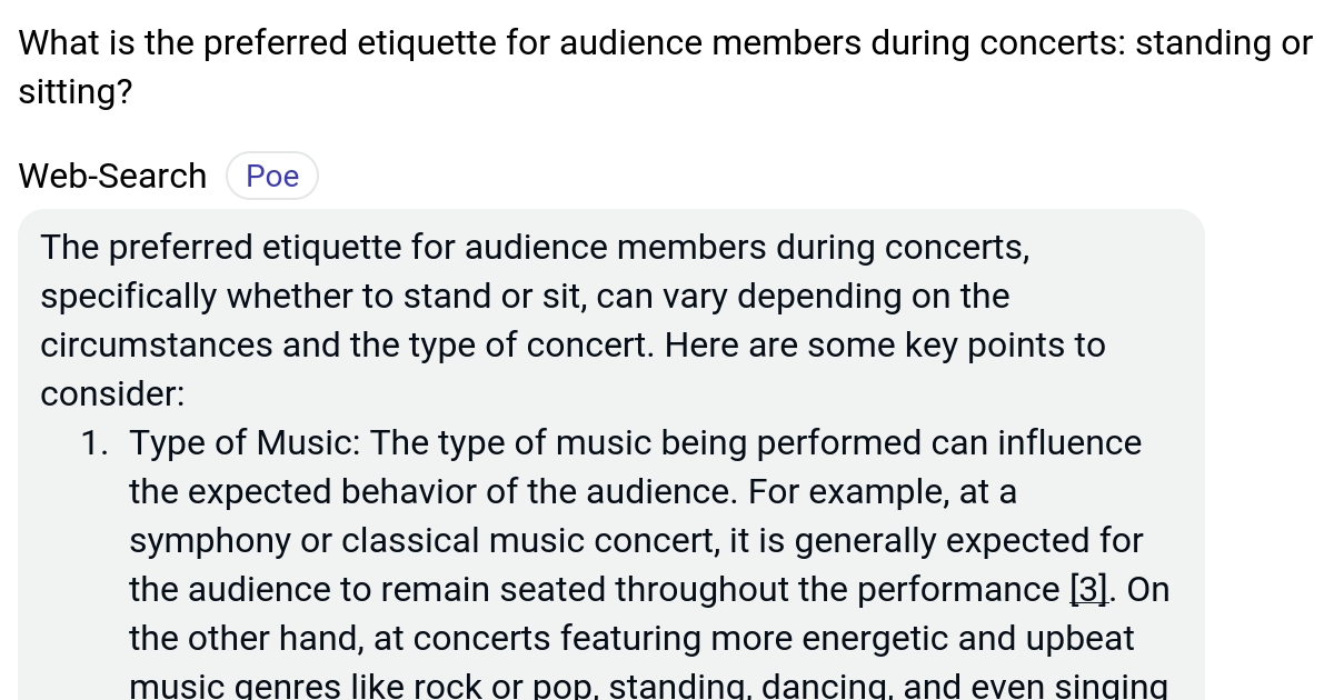 What is the preferred etiquette for audience members during concerts