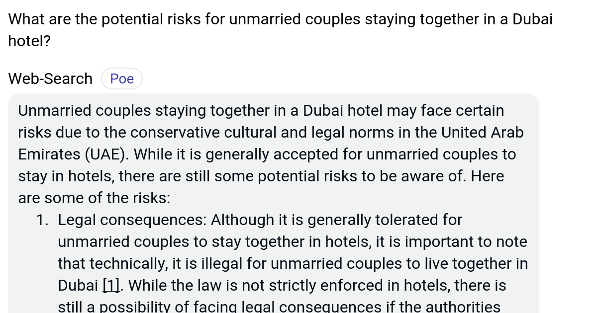 What are the potential risks for unmarried couples staying together in
