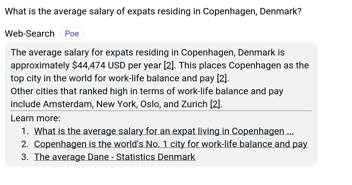 What is the average salary of expats residing in Copenhagen, Denmark? Poe