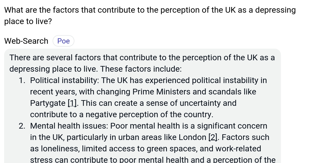 What are the factors that contribute to the perception of the UK as a