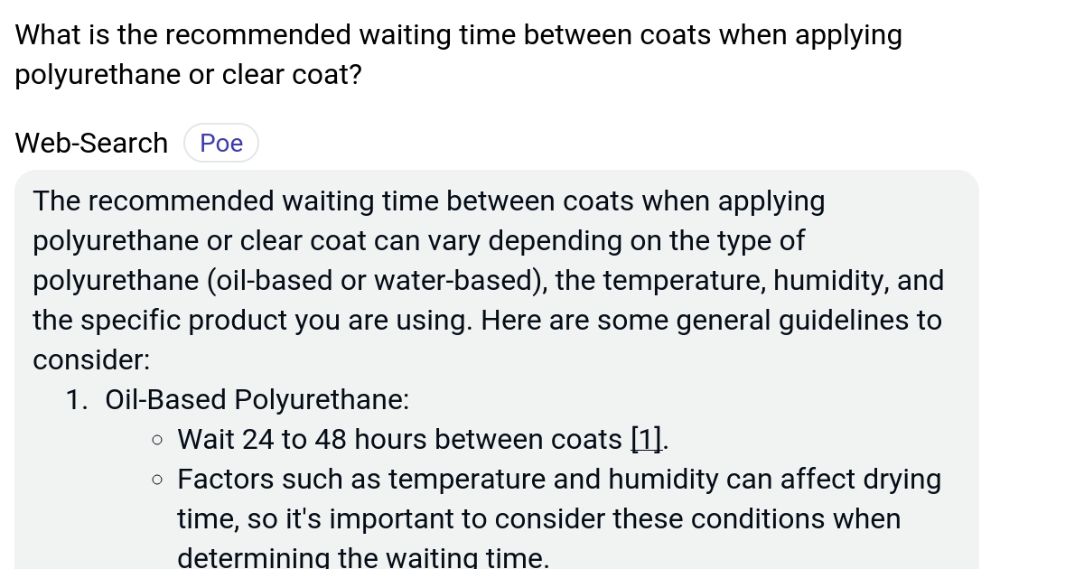 What is the waiting time between coats when applying