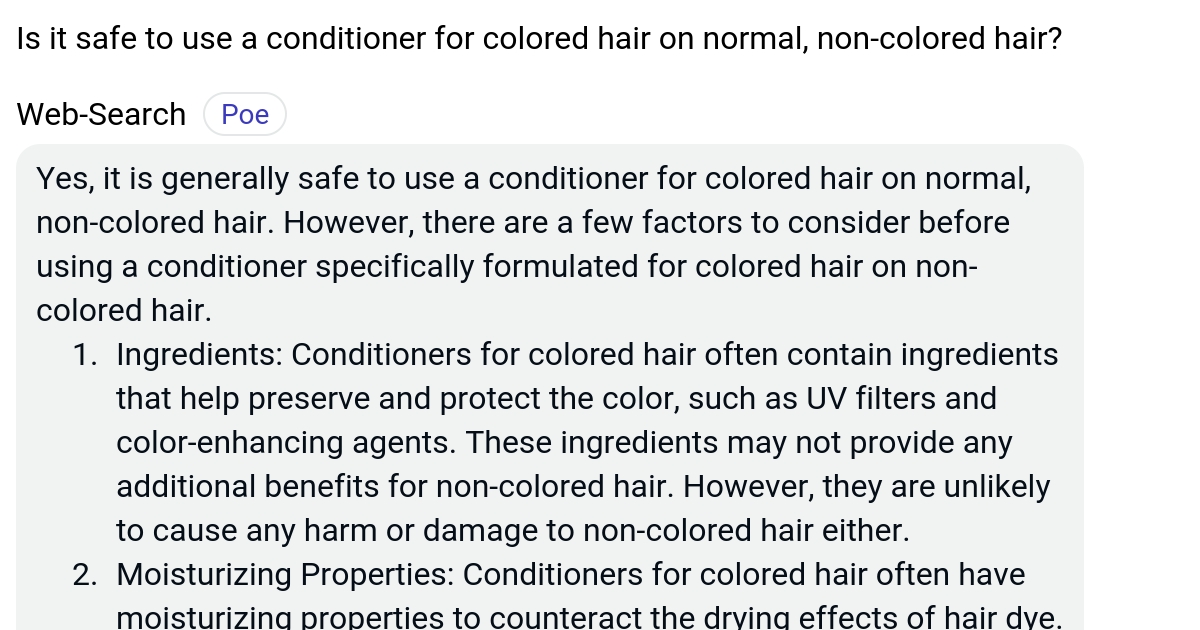 Is it safe to use a conditioner for colored hair on normal, noncolored