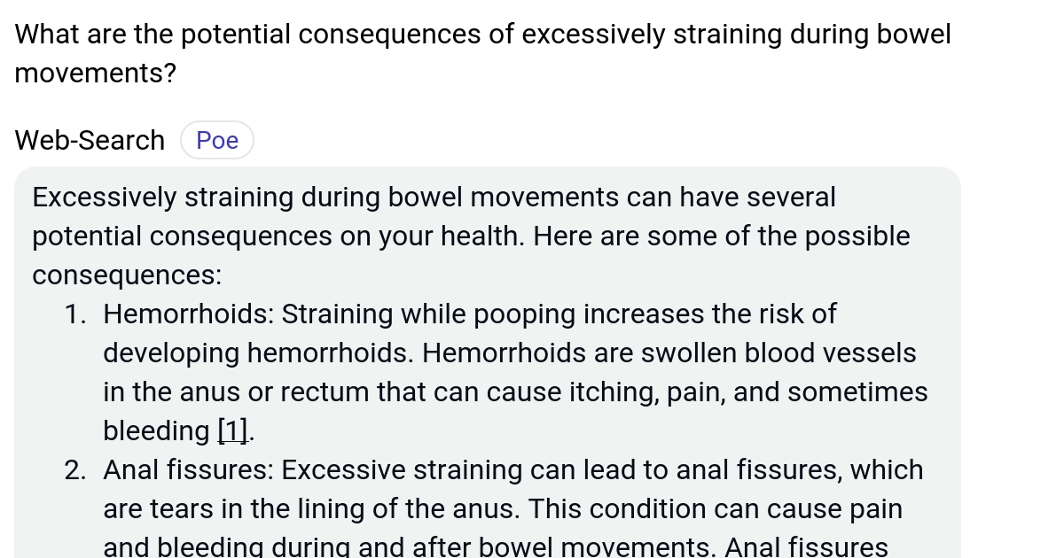 What are the potential consequences of excessively straining during
