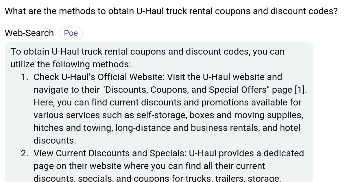 What are the methods to obtain UHaul truck rental coupons and discount