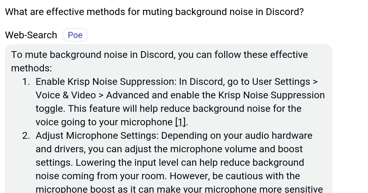 What are effective methods for muting background noise in Discord? Poe