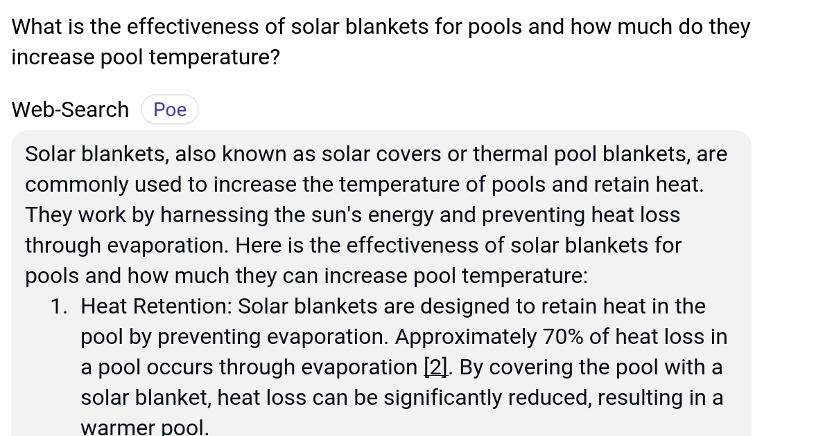 What is the effectiveness of solar blankets for pools and how much do