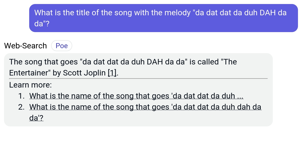 What is the title of the song with the melody "da dat dat da duh DAH da