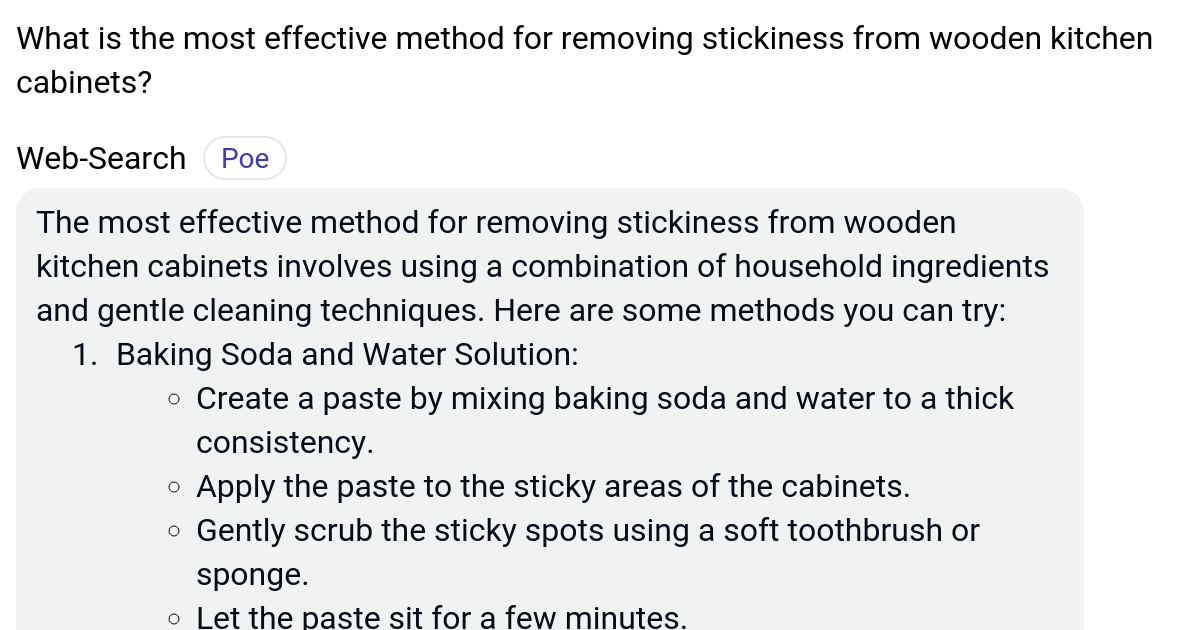 What is the most effective method for removing stickiness from wooden