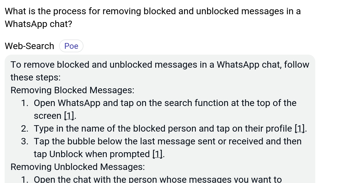 What is the process for removing blocked and unblocked messages in a